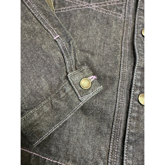MARITHE FRANCOIS GIRBAUD Vintage‎ Womens XL Berry Denim X-Frame Jeans Jacket - Picture 9 of 12
